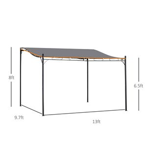 Pergola Gazebo 13FT X 10FT in Acciaio Grigio per Esterni con Tessuto Resistente alle Intemperie e Fori di Drenaggio - Product Image 3
