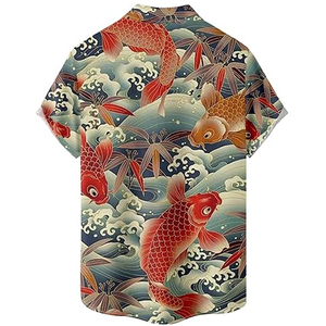 Men Hawaiian Beach <b>Shirts</b> Summer Short Sleeve Slim Fit 100% Polyester Twill Tropical Floral Print Casual <b>Button</b> Quick Dry - Product Image 2