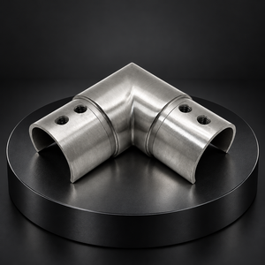 OEM ODM Stainless Steel 90 Degree Corner Glass Slot Glazing Top Rail Tube Connector - Product Image 1