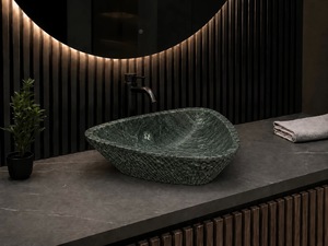 Lavabo Triangular de Mármol Natural Tallado a Mano, Moderno, para Baños de Lujo, Hoteles, Uso en Comedores, Proveedor Mayorista - Product Image 6