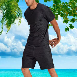 Ensemble de survêtement décontracté d'été pour hommes, coupe régulière, pour le sport, le jogging et la plage, t-shirt et short, ensemble d'été - Product Image 3