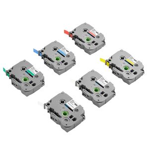 Paquete de 6 cintas de impresora de etiquetas de colores de 0,47/12 mm compatibles con varios tipos de repuesto para Brother P-Touch - Product Image 5