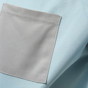 เสื้อโปโลผู้ชายสีฟ้าอ่อน แขนสั้น ผ้าถัก ทรงปกติ สไตล์ลำลอง ออกแบบได้ตามต้องการ เสื้อโปโลผู้ชาย ผ้าฝ้าย ทรงเข้ารูป - Product Image 3