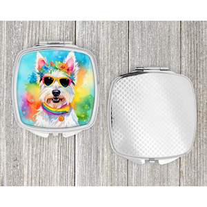 Westie Hippie Dawg Compact Pliant Miroir De Maquillage De Poche Portable Voyage Miroir Décoratif pour Femmes Filles Poche Idées Cadeaux - Product Image 4