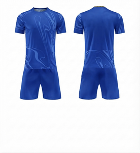 Ensemble de maillots de football personnalisés en polyester 100% respirant à séchage rapide, bleu royal, col rond, manches courtes, vente en gros - Product Image 1