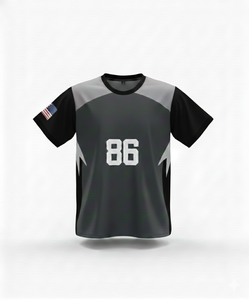 T-shirt de sport pour homme à manches courtes avec numéro 86 et patch drapeau américain, imprimé par sublimation, séchage rapide, coupe ajustée, vêtement de sport - Product Image 1