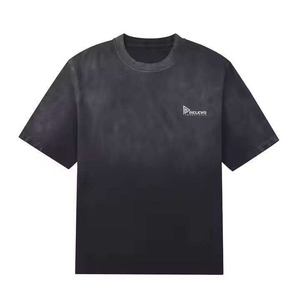 T-shirt col rond en coton biologique pour homme de qualité supérieure - T-shirt coupe ajustée classique uni à col en V - Product Image 4