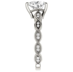 Anillo de Lujo con Moissanita Geométrica en Forma de Corazón de 7mm, Engaste de Garras, Plata de Ley 925, para Compromiso, Boda, Fiesta Nupcial, Solitario, Promesa - Product Image 4