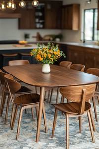 Ensemble de salle à manger en teck scandinave moderne pour un intérieur contemporain - Product Image 2