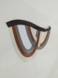 Escultura de Pared Geométrica Abstracta, Arte de Cuerda de Algodón, Diseño Minimalista, Decoración de Sala de Estar, Pieza Única, Forma Irregular - Product Image 1