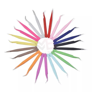 Pinzas para extensión de pestañas de acero inoxidable con logotipo personalizado multicolor, herramienta de belleza personalizada, pinzas para pestañas personalizadas - Product Image 1