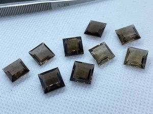 Cuarzo Ahumado Facetado en Forma Cuadrada, Piedra Preciosa Suelta de 9mm, 10mm, 18mm, Calibrada, Lote para Fabricación de Joyería - Product Image 5