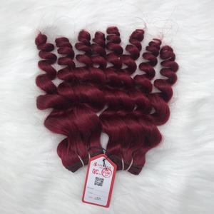 Suministro de fábrica al por mayor 100% Remy Virgin Hair Double Drawn Vietnam Cutícula alineada Estilo de onda natural Color rojo Proveedor de Vietnam - Product Image 3
