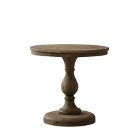 Table d'appoint ronde en bois avec base en forme de vase pour l'ameublement de la maison