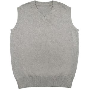 2025 Custom <b>Men's</b> V-Neck <b>Sweater</b> <b>Vest</b> 100% Cotton Solid Pullover with Embroidery & Personalized Logo - Product Image 1