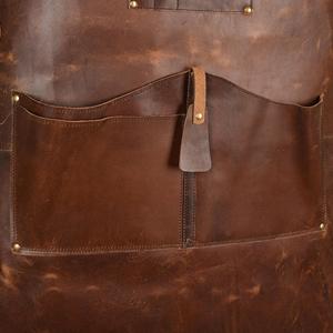 Dark Brown Genuine Leather Luxury Smell Proof Multi-Function Portable Apron Classic Rugged Look Professional Grade Protective - Product Image 5