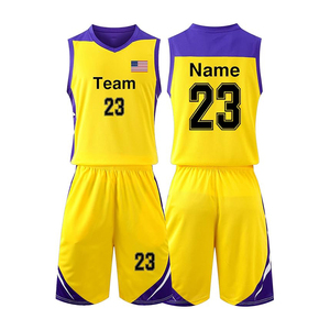 Ensemble de maillot et short de basketball unisexe sans plis, personnalisable, respirant, en maille, sans repassage - Product Image 5
