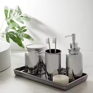 Premium Modern Metal <b>Bathroom</b> <b>Set</b> Eco-Friendly Waterproof Vanity <b>Accessories</b> for Luxury Hotel Resort Home Guest <b>Bathrooms</b> - Product Image 3
