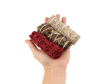 Natural White <b>Sage</b> Smudge Bundle Set Handmade Hand-Tied Aromatic Cleansing <b>Sticks</b> Meditation Yoga Home Ritual Spiritual Bohemian - Product Image 3