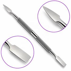 Pousse-cuticules double tête en acier inoxydable Morje, réutilisable, double usage, grattoir à ongles avec poignée moletée - Product Image 6