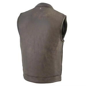 Men's Genuine <b>Leather</b> Vest <b>Sleeveless</b> Motorcycle Adults Custom Wholesale ODM Biker <b>Jacket</b> Vintage Casual Premium Outerwear 2026 - Product Image 3
