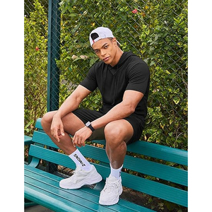 Premium Men’s Summer Hoodie Shorts <b>Set</b> Soft Cotton Comfortable Lightweight Casual Streetwear Outfit for Gym and Daily Wear - Product Image 3