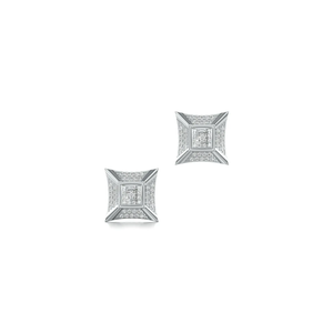 14K Yellow Gold IGI Certified Lab Grown Geometric Diamond <b>Stud</b> <b>Earrings</b> Square Cluster Design Modern Minimalist <b>Fine</b> Jewelry - Product Image 3
