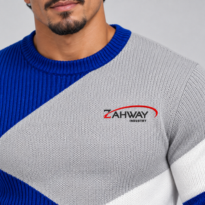Pull pour homme en tissu tricoté doux, sensation de chaleur, coupe confortable, construction durable, col, poignets et ourlet côtelés pour l'hiver - Product Image 6