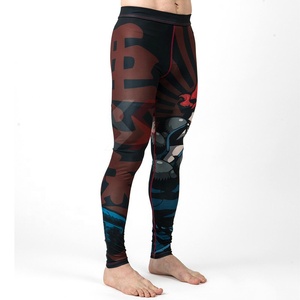 Leggings de sport pour hommes, coupe ajustée, taille élastique, motif géométrique, respirants, en Spandex, longueur intégrale, imprimés - Product Image 4