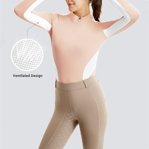 Wholesale New Arrival Custom Logo Equestrian Horse Riding Top Horse Riding <b>Base</b> <b>Layer</b> Women <b>Long</b> <b>Sleeve</b> Equestrian Riding Shirt - Product Image 4