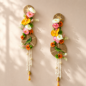 Handmade Floral Jute Wall Hanging Decor Boho Bird <b>Beads</b> Tassel Home <b>Door</b> Wall Art for Living Room Decor - Product Image 3
