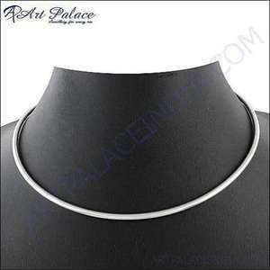 925 Plain Sterling <b>Silver</b> Fine <b>Choker</b> Necklace Coolest Plain <b>Silver</b> Chokar - Product Image 1