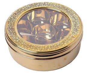 Home Decor Gift Designer Spice Storage <b>Box</b> Floral Engraved Lid Leak Proof Food Grade Dishwasher Safe Eco-Friendly <b>Metal</b> - Product Image 5