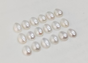 Perlas de agua dulce blancas AAA, cabujones en forma de pera, piedras preciosas de 6*4 mm, 9*6 mm, GEMAS NATURALES para la fabricación de joyería a precio de mayoreo. - Product Image 3