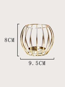 ที่วางเทียนลวดทองเหลืองทรงกรง ทนความร้อน ตกแต่งบ้าน - Product Image 3