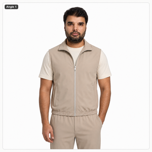 Veste sans manches légère en laine pour homme, style décontracté, personnalisable, pour l'automne, service OEM - Product Image 1