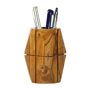 Elegante portalápices de madera de mango hecho a mano, artesanía moderna para su oficina, regalos promocionales y empresariales a precio económico. - Product Image 2