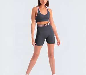 Conjunto de yoga personalizado para mujer, sujetador deportivo y pantalones cortos, ropa deportiva transpirable de verano, conjunto de 2 piezas para mujer, conjuntos de mujer - Product Image 1