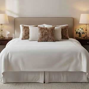 LuxeFur Ensemble de 5 housses de coussin en lin floral marron et beige neutre, élégantes et confortables pour canapé et lit - Product Image 4