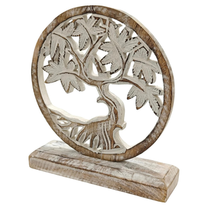 งานแกะสลักไม้ตกแต่งโต๊ะอัจฉริยะ งานศิลปะแกะสลักไม้มะม่วง ของตกแต่งบ้านสำหรับห้องนั่งเล่น สำนักงาน โต๊ะทำงาน - Product Image 3