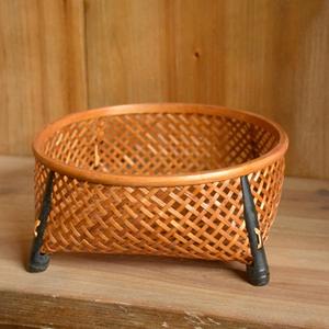 Panier à fruits en bambou tissé à la main, bol de cuisine rustique avec pieds en bois, bol de rangement naturel, fournisseur éco-responsable - Product Image 6