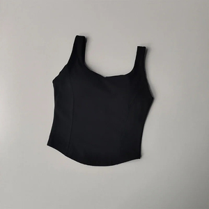 Soutien-gorge de sport pour femme, couleur unie, à bretelles halter, col carré, sans couture, respirant, séchage rapide, haut de yoga et fitness, maintien élevé - Product Image 5