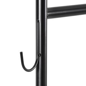 Appendiabiti in Acciaio al Carbonio Resistente con Ruote, Capacità di Carico 90 kg, Asta Appendiabiti e Ganci Laterali per Indumenti - Product Image 3