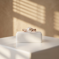 Bague de fiançailles classique en or blanc 18 carats avec perle d'eau douce AA de 0,1 ct (7 mm) micro-incrustée, plaqué or, 2,05 g, pour femme, anniversaire, mariage