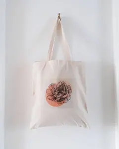 Bolsas de compras de lona de algodón reutilizables, reciclables, ecológicas, impresas con logotipo personalizado, de gran capacidad, para venta al por mayor. - Product Image 1