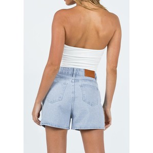 New OEM <b>High</b> <b>Waist</b> Light Blue Denim <b>Shorts</b> With Button Closure Vintage Casual Summer Style Women's Straight Leg <b>Jean</b> <b>Short</b> - Product Image 2
