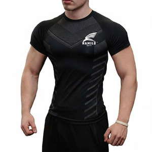 Servicio OEM, Camiseta de Compresión Deportiva de Manga Larga con Logotipo Personalizado, 100% Algodón, Diseño Liso - Product Image 1