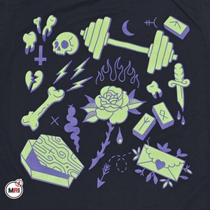 T-shirts en jersey de coton sur mesure à manches courtes, col rond, coupe classique, avec impression de lettres blanches, style PUNK, bordure contrastée - Product Image 6