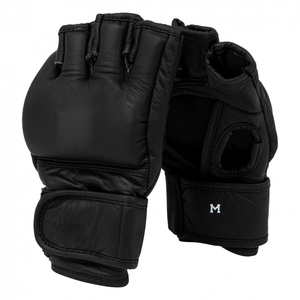 Guantes de Entrenamiento de MMA Minimalistas Negros Lisos de Cuero Genuino, Reutilizables, OEM, ODM, del Mejor Proveedor, Duraderos, Modernos y de Última Tendencia - Product Image 1
