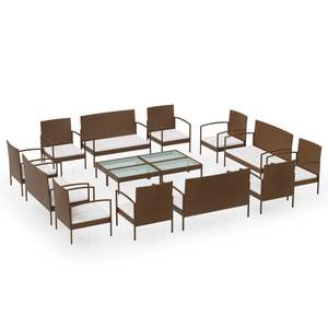 Set da Giardino in Rattan PE Marrone da 16 Pezzi, Comodo ed Elegante - Product Image 2